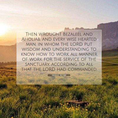 Picture 07 - Exodus 36:1 KJV - Then wrought Bezaleel and Aholiab, and every wise - Bible Verse Picture