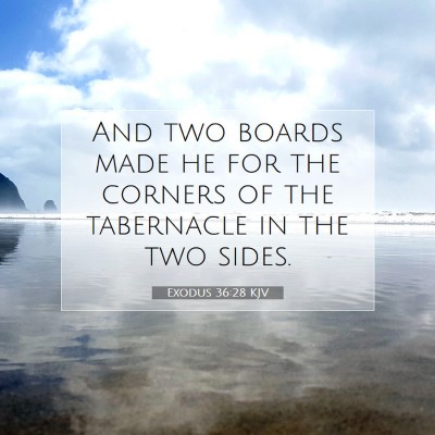 Picture 07 - Exodus 36:28 KJV - And two boards made he for the corners of the - Bible Verse Picture