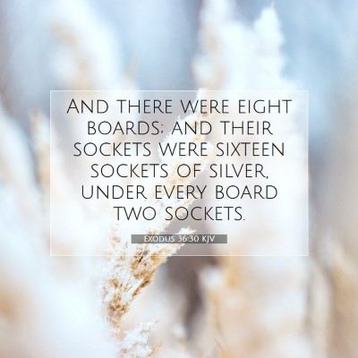 Picture 07 - Exodus 36:30 KJV - And there were eight boards; and their sockets - Bible Verse Picture