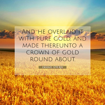 Picture 07 - Exodus 37:11 KJV - And he overlaid it with pure gold, and made - Bible Verse Picture