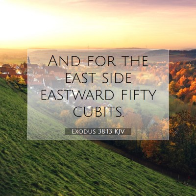 Picture 07 - Exodus 38:13 KJV - And for the east side eastward fifty - Bible Verse Picture