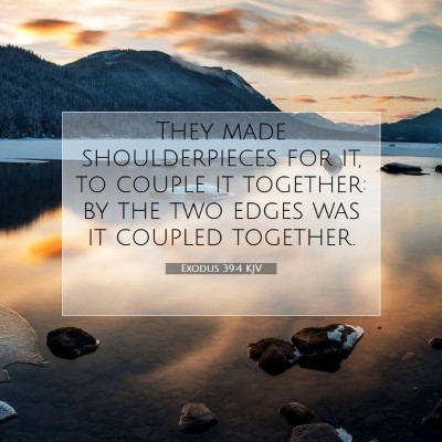 Picture 07 - Exodus 39:4 KJV - They made shoulderpieces for it, to couple it - Bible Verse Picture
