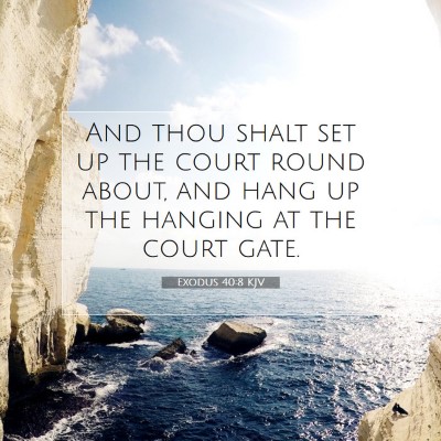 Picture 07 - Exodus 40:8 KJV - And thou shalt set up the court round about, and - Bible Verse Picture