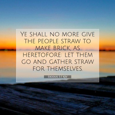 Picture 07 - Exodus 5:7 KJV - Ye shall no more give the people straw to make - Bible Verse Picture