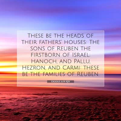Picture 07 - Exodus 6:14 KJV - These be the heads of their fathers' houses: The - Bible Verse Picture