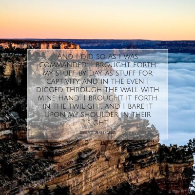 Picture 07 - Ezekiel 12:7 KJV - And I did so as I was commanded: I brought forth - Bible Verse Picture