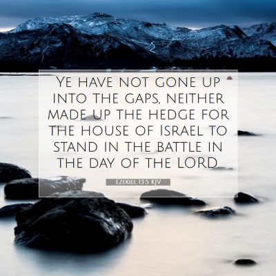 Picture 07 - Ezekiel 13:5 KJV - Ye have not gone up into the gaps, neither made - Bible Verse Picture