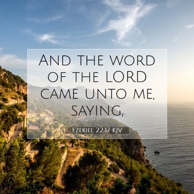 Picture 07 - Ezekiel 22:17 KJV - And the word of the LORD came unto me, - Bible Verse Picture