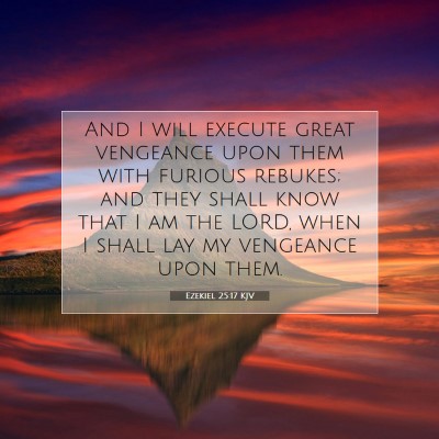 Picture 07 - Ezekiel 25:17 KJV - And I will execute great vengeance upon them with - Bible Verse Picture