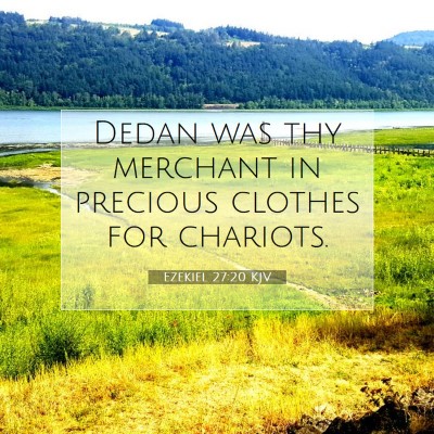 Picture 07 - Ezekiel 27:20 KJV - Dedan was thy merchant in precious clothes for - Bible Verse Picture