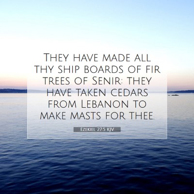 Picture 07 - Ezekiel 27:5 KJV - They have made all thy ship boards of fir trees - Bible Verse Picture