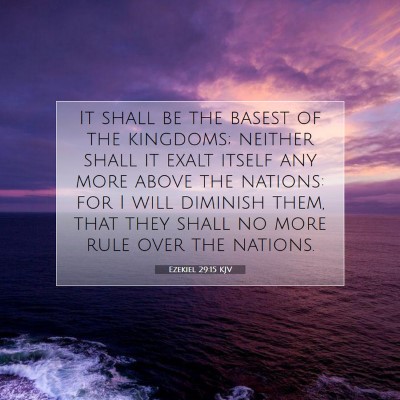 Picture 07 - Ezekiel 29:15 KJV - It shall be the basest of the kingdoms; neither - Bible Verse Picture