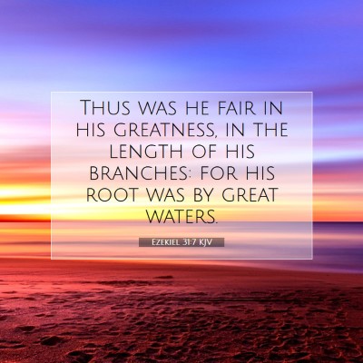 Picture 07 - Ezekiel 31:7 KJV - Thus was he fair in his greatness, in the length - Bible Verse Picture