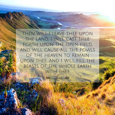 Picture 07 - Ezekiel 32:4 KJV - Then will I leave thee upon the land, I will cast - Bible Verse Picture