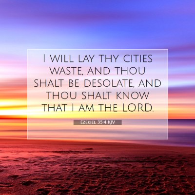 Picture 07 - Ezekiel 35:4 KJV - I will lay thy cities waste, and thou shalt be - Bible Verse Picture