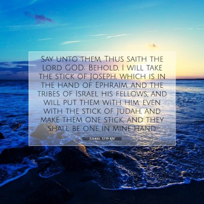 Picture 07 - Ezekiel 37:19 KJV - Say unto them, Thus saith the Lord GOD; Behold, I - Bible Verse Picture