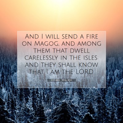 Picture 07 - Ezekiel 39:6 KJV - And I will send a fire on Magog, and among them - Bible Verse Picture