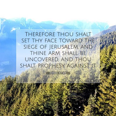 Picture 07 - Ezekiel 4:7 KJV - Therefore thou shalt set thy face toward the - Bible Verse Picture