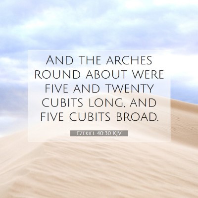 Picture 07 - Ezekiel 40:30 KJV - And the arches round about were five and twenty - Bible Verse Picture