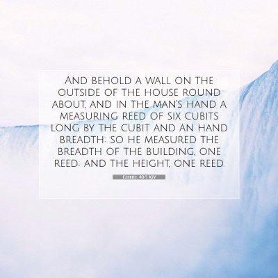 Picture 07 - Ezekiel 40:5 KJV - And behold a wall on the outside of the house - Bible Verse Picture
