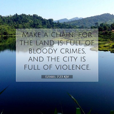 Picture 07 - Ezekiel 7:23 KJV - Make a chain: for the land is full of bloody - Bible Verse Picture
