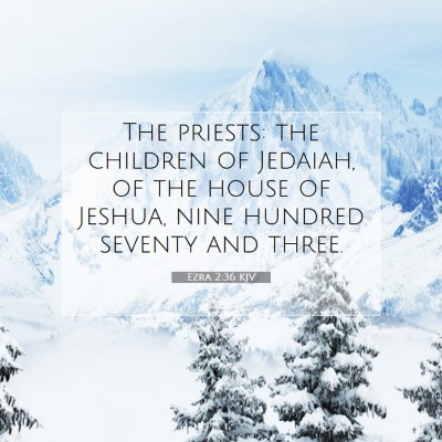 Picture 07 - Ezra 2:36 KJV - The priests: the children of Jedaiah, of the - Bible Verse Picture