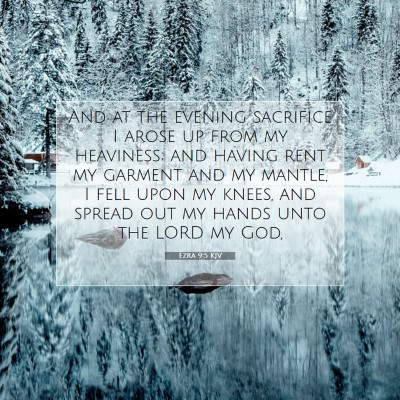 Picture 07 - Ezra 9:5 KJV - And at the evening sacrifice I arose up from my - Bible Verse Picture