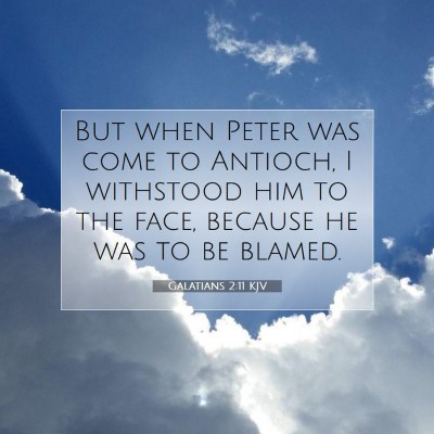 Picture 07 - Galatians 2:11 KJV - But when Peter was come to Antioch, I withstood - Bible Verse Picture