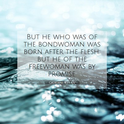 Picture 07 - Galatians 4:23 KJV - But he who was of the bondwoman was born after - Bible Verse Picture