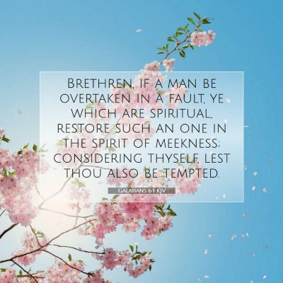 Picture 07 - Galatians 6:1 KJV - Brethren, if a man be overtaken in a fault, ye - Bible Verse Picture