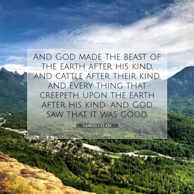 Picture 07 - Genesis 1:25 KJV - And God made the beast of the earth after his - Bible Verse Picture