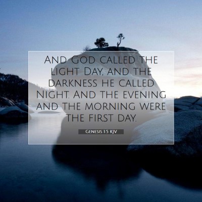 Picture 07 - Genesis 1:5 KJV - And God called the light Day, and the darkness he - Bible Verse Picture