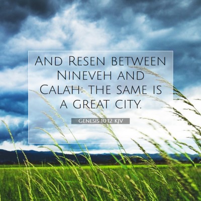 Picture 07 - Genesis 10:12 KJV - And Resen between Nineveh and Calah: the same is - Bible Verse Picture