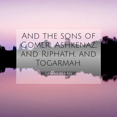 Picture 07 - Genesis 10:3 KJV - And the sons of Gomer; Ashkenaz, and Riphath, and - Bible Verse Picture