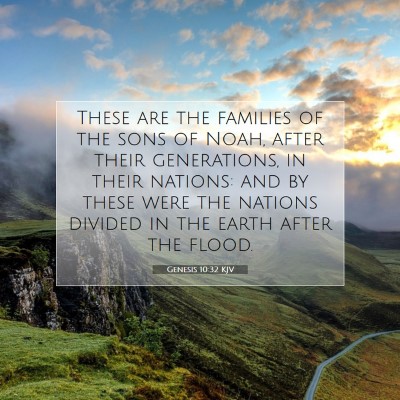 Picture 07 - Genesis 10:32 KJV - These are the families of the sons of Noah, after - Bible Verse Picture