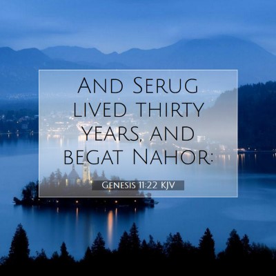 Picture 07 - Genesis 11:22 KJV - And Serug lived thirty years, and begat - Bible Verse Picture