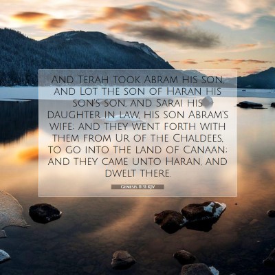Picture 07 - Genesis 11:31 KJV - And Terah took Abram his son, and Lot the son of - Bible Verse Picture