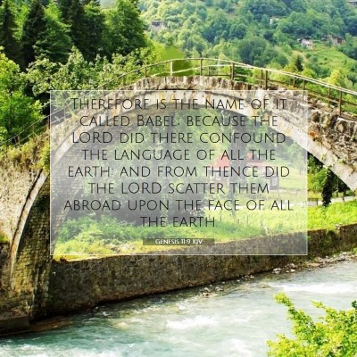 Picture 07 - Genesis 11:9 KJV - Therefore is the name of it called Babel; because - Bible Verse Picture