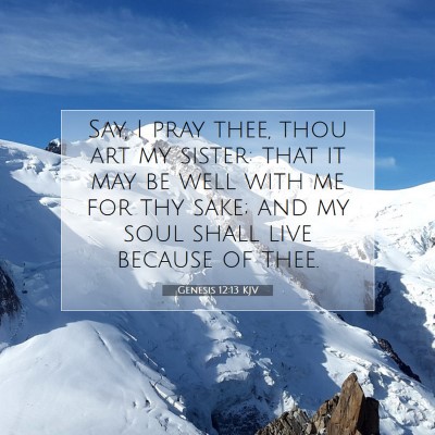 Picture 07 - Genesis 12:13 KJV - Say, I pray thee, thou art my sister: that it may - Bible Verse Picture