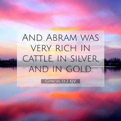 Picture 07 - Genesis 13:2 KJV - And Abram was very rich in cattle, in silver, and - Bible Verse Picture