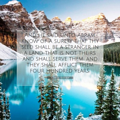 Picture 07 - Genesis 15:13 KJV - And he said unto Abram, Know of a surety that thy - Bible Verse Picture