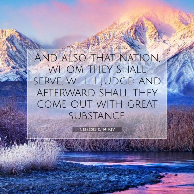 Picture 07 - Genesis 15:14 KJV - And also that nation, whom they shall serve, will - Bible Verse Picture