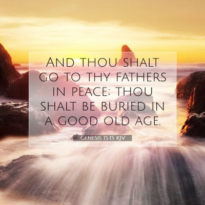 Picture 07 - Genesis 15:15 KJV - And thou shalt go to thy fathers in peace; thou - Bible Verse Picture