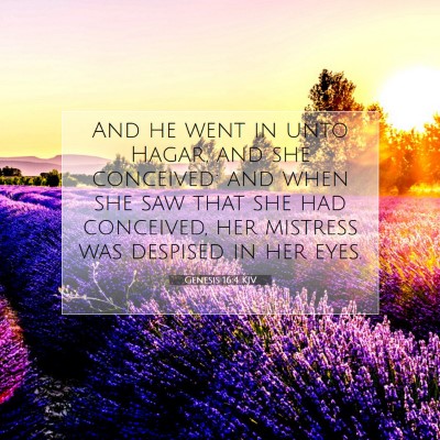Picture 07 - Genesis 16:4 KJV - And he went in unto Hagar, and she conceived: and - Bible Verse Picture