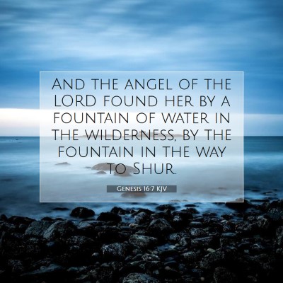 Picture 07 - Genesis 16:7 KJV - And the angel of the LORD found her by a fountain - Bible Verse Picture