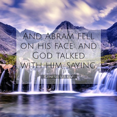 Picture 07 - Genesis 17:3 KJV - And Abram fell on his face: and God talked with - Bible Verse Picture