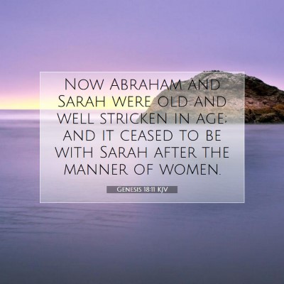 Picture 07 - Genesis 18:11 KJV - Now Abraham and Sarah were old and well stricken - Bible Verse Picture