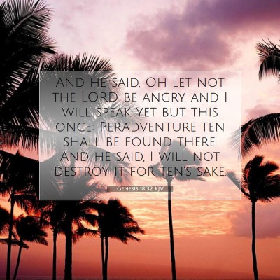 Picture 07 - Genesis 18:32 KJV - And he said, Oh let not the LORD be angry, and I - Bible Verse Picture