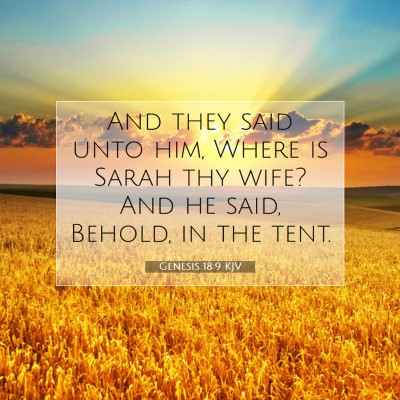 Picture 07 - Genesis 18:9 KJV - And they said unto him, Where is Sarah thy wife? - Bible Verse Picture