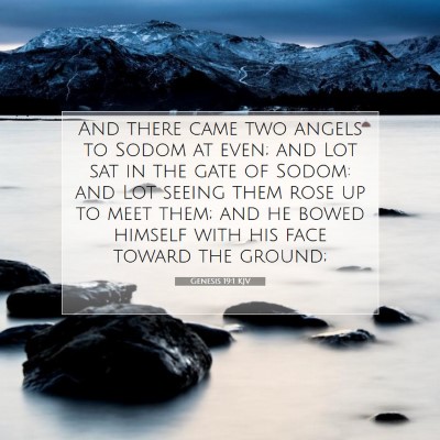 Picture 07 - Genesis 19:1 KJV - And there came two angels to Sodom at even; and - Bible Verse Picture